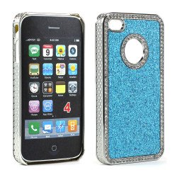 iPhone 4 4S Glitter Diamond Chrome Case (Blue)